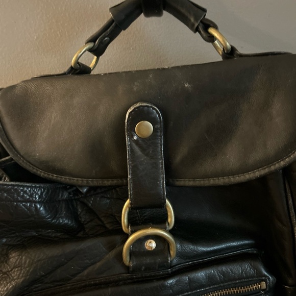 Frye genuine leather backpack with muted Gold Accents - Picture 5 of 11